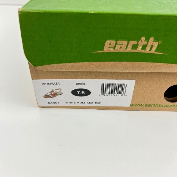 Earth Womens Sandy White Multi Sandals 7.5B Strappy Design With Buckle Straps - Picture 10 of 11